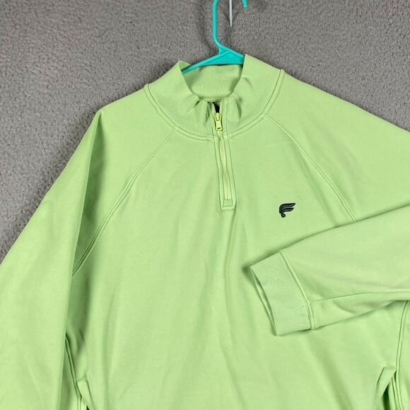 Fabletics 1/4 Zip Pullover Sweater Men's Medium Lime Green Causal Performance - Picture 2 of 7